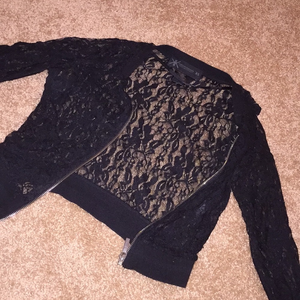 Cropped mesh Jacket